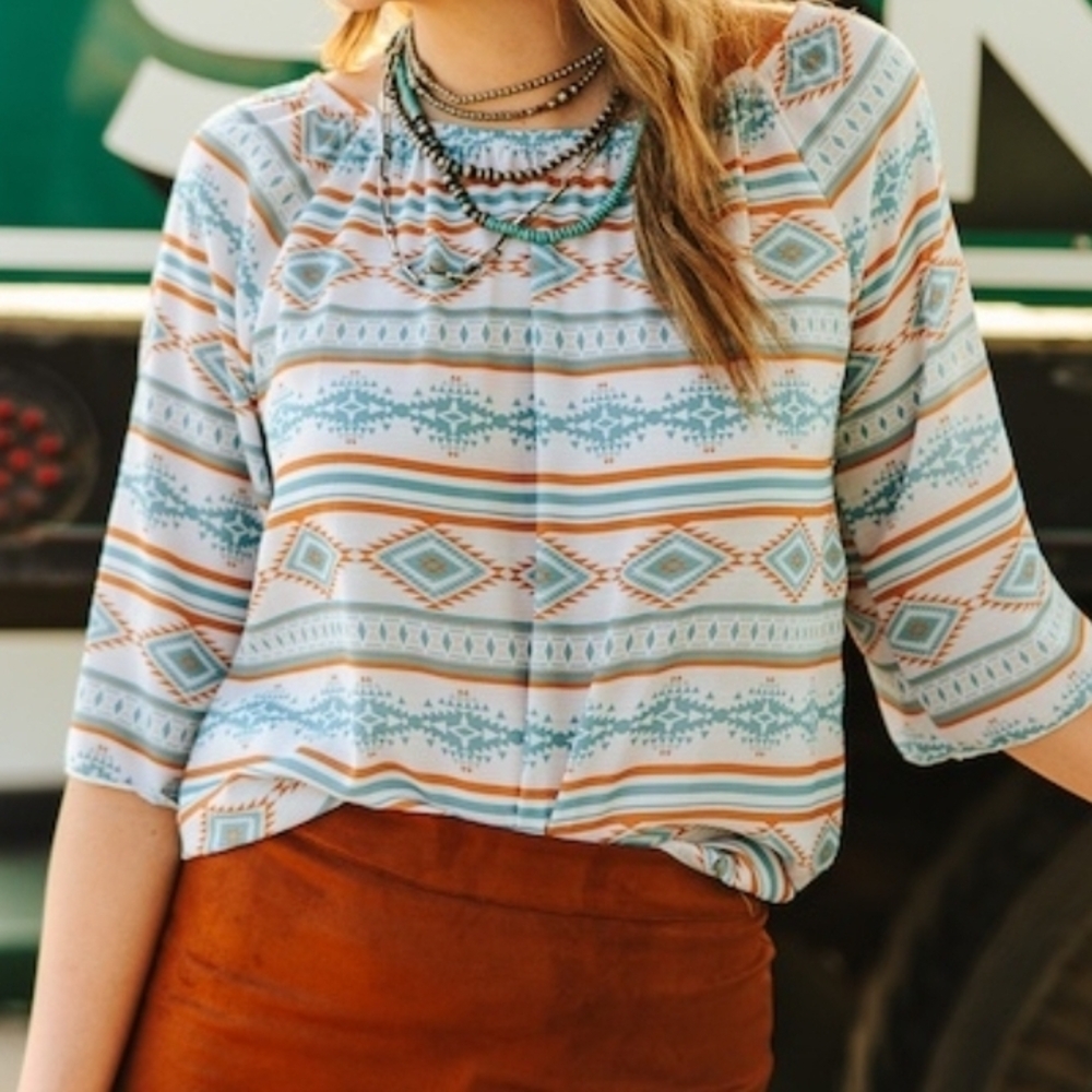 Southwestern Aztec Blouse